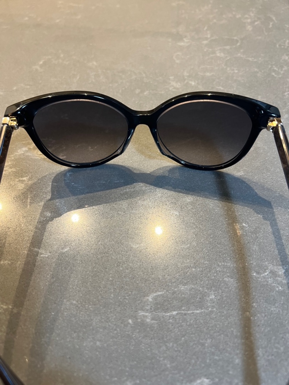 Kate Spade Kingsley Black Cat-Eye Sunglasses with Pink Case and Cloth - Picture 7 of 8